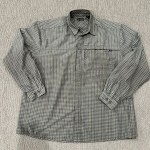 REI Men's Casual Button Down Shirt - Gray Plaid